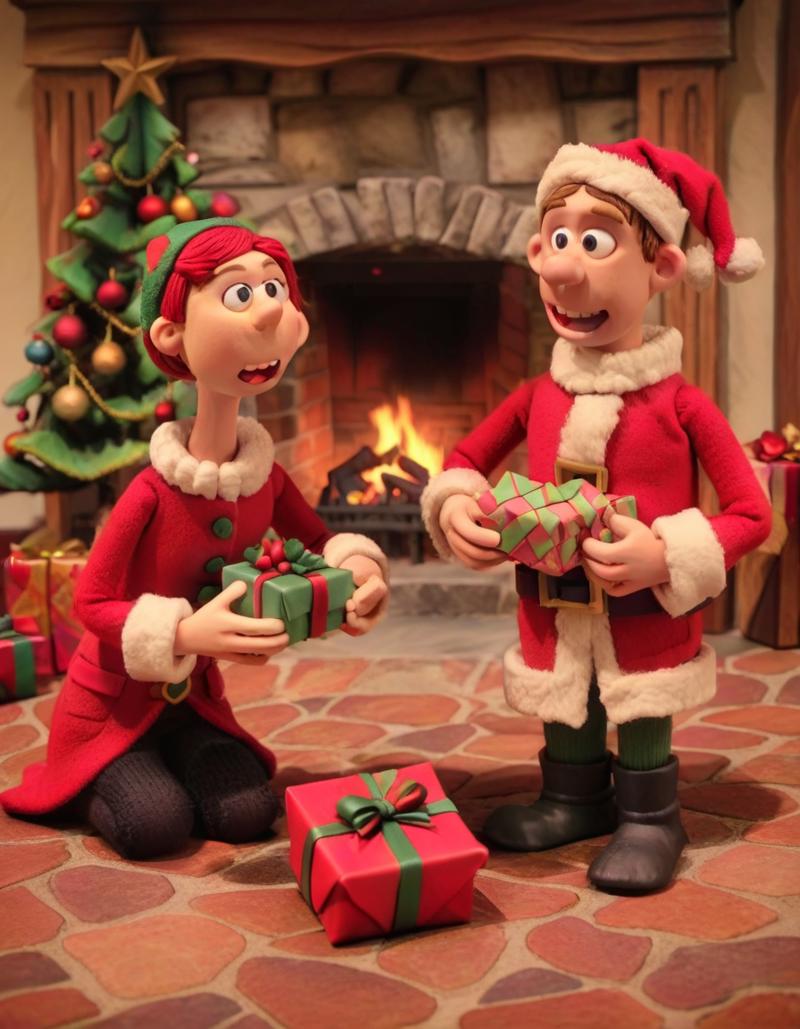 03358-957315383-claymation, Exchanging Gifts, Present Unwrapping, Joyful Surprises, Stockings by the Fireplace, Sharing Love and Thoughtfulness.png